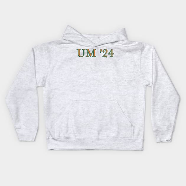 UMiami 2024 Sticker Kids Hoodie by AashviPatel